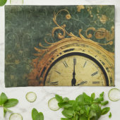 Emerald Green Rustic Steampunk Clock (6) Geschirrtuch (Gefaltet)