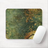 Emerald Green Rustic Steampunk Clock (6) Mousepad (Mit Mouse)