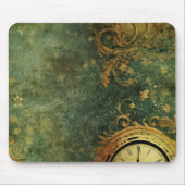 Emerald Green Rustic Steampunk Clock (6) Mousepad (Vorne)