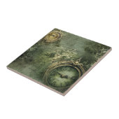 Emerald Green Rustic Steampunk Clock (7) Fliese (Seite)