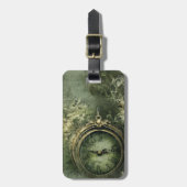 Emerald Green Rustic Steampunk Clock (7) Gepäckanhänger (Vorderseite vertikal)
