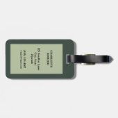 Emerald Green Rustic Steampunk Clock (7) Gepäckanhänger (Rückseite horizontal)