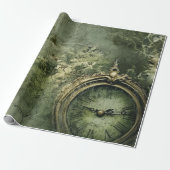 Emerald Green Rustic Steampunk Clock (7) Geschenkpapier (Ungerollt)