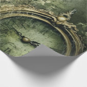 Emerald Green Rustic Steampunk Clock (7) Geschenkpapier (Ecke)