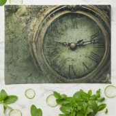 Emerald Green Rustic Steampunk Clock (7) Geschirrtuch (Gefaltet)
