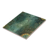 Emerald Green Rustic Steampunk Clock (8) Fliese (Seite)