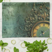 Emerald Green Rustic Steampunk Clock (8) Geschirrtuch (Gefaltet)