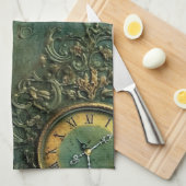 Emerald Green Rustic Steampunk Clock (8) Geschirrtuch (Viertel Falte)