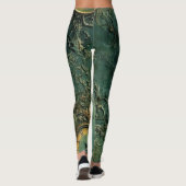 Emerald Green Rustic Steampunk Clock (8) Leggings (Rückseite)
