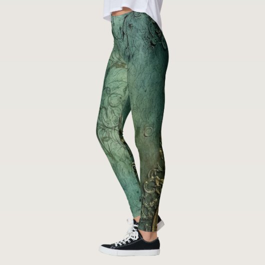 Emerald Green Rustic Steampunk Clock (8) Leggings (Links)