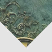 Emerald Green Rustic Steampunk Clock (8) Seidenpapier (Detail)