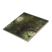 Emerald Green Rustic Steampunk Clock (9) Fliese (Seite)