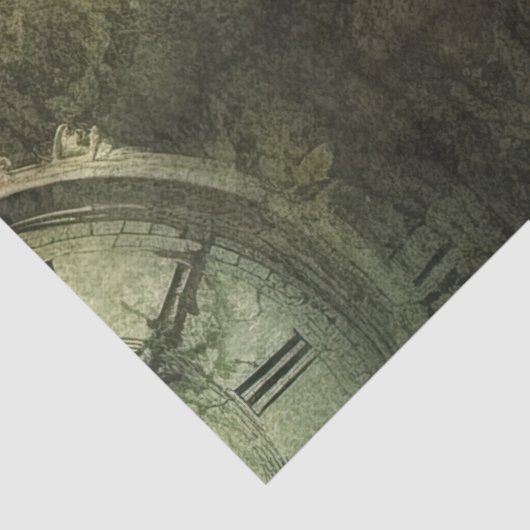 Emerald Green Rustic Steampunk Clock (9) Seidenpapier (Detail)