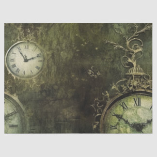 Emerald Green Rustic Steampunk Clock (9) Seidenpapier