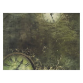Emerald Green Rustic Steampunk Clock (9) Tischdecke (Vorderseite (Horizontal))