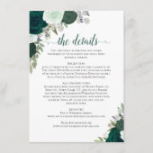 Emerald Green & Sage Rose Rustikale Hochzeitdetail Begleitkarte (Vorderseite)