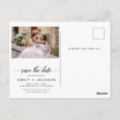 Emerald Green Save the Date 4 Foto Modern Postkarte (Rückseite)
