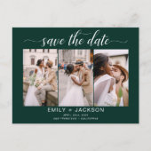 Emerald Green Save the Date 4 Foto Modern Postkarte (Vorderseite)