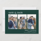 Emerald Green Save the Date 4 Foto Simple (Vorderseite)