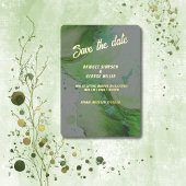 Emerald green Save the Date gold Foil Einladung