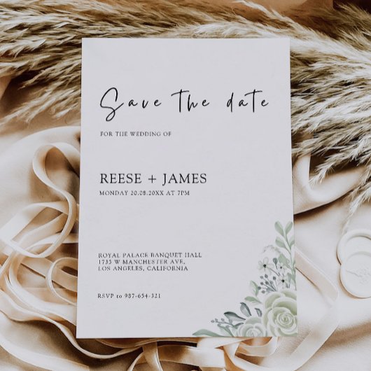 Emerald Green Save the Date Template Einladung