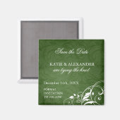 Emerald Green Save the Date Wedding Magnet (Vorderseite/Rückseite)