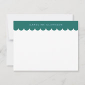 Emerald Green Scallop Border Note Card Einladung (Vorderseite)