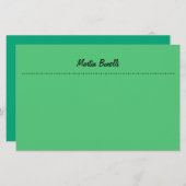 Emerald Green Schlicht Business Briefpapier (Vorne/Hinten)