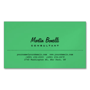 Emerald Green Schlicht Calligraphy Name Custom Magnetische Visitenkarte