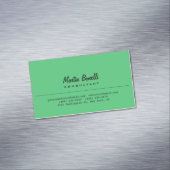Emerald Green Schlicht Calligraphy Name Custom Magnetische Visitenkarte (Beispiel)