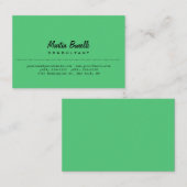 Emerald Green Schlicht Visitenkarte (Vorne/Hinten)