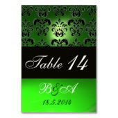 EMERALD GREEN SCHWARZ-WEISS CLASSY DAMASK MONOGRAM TISCHNUMMER (Vorderseite)
