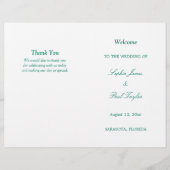 Emerald Green Script Bi-Fold Wedding Program (Vorderseite)