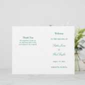 Emerald Green Script Bi-Fold Wedding Program (Stehend Vorderseite)