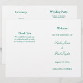 Emerald Green Script Bi-Fold Wedding Program (Vorne/Hinten)