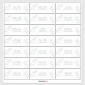 Emerald Green Script Botanic Guest Address Aufkleber (Blatt)