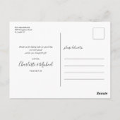 Emerald Green Script Foto Wedding Vielen Dank Postkarte (Rückseite)