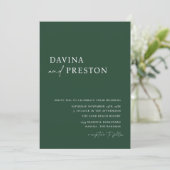 Emerald Green Script Modern Simple Foto Wedding Einladung (Stehend Vorderseite)