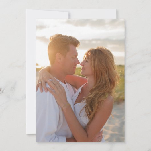 Emerald Green Script Modern Simple Foto Wedding Einladung (Rückseite)