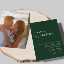 Emerald Green Script Modern Simple Foto Wedding