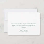 Emerald Green Script Polterabend Birthday Dankeskarte (Rückseite)