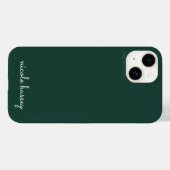 Emerald Green Script | Stilvolle Monogram Modern Case-Mate iPhone Hülle (Rückseite (Horizontal))