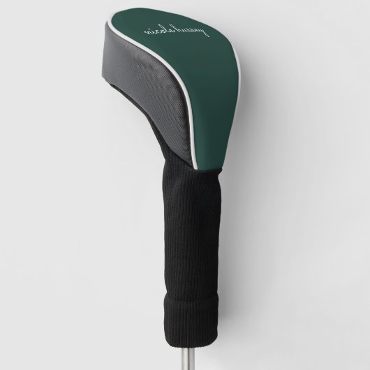 Emerald Green Script | Stilvolle Monogram Modern Golf Headcover (angewinkelt)