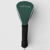 Emerald Green Script | Stilvolle Monogram Modern Golf Headcover (Vorderseite)