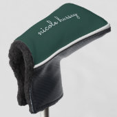 Emerald Green Script | Stilvolle Monogram Modern Golf Headcover (3/4 Vorderseite)