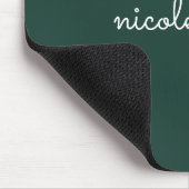 Emerald Green Script | Stilvolle Monogram Modern Mousepad (Ecke)