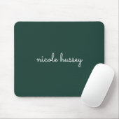 Emerald Green Script | Stilvolle Monogram Modern Mousepad (Mit Mouse)