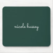 Emerald Green Script | Stilvolle Monogram Modern Mousepad (Vorne)