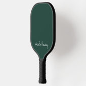 Emerald Green Script | Stilvolle Monogram Modern Pickleball Schläger (Links)