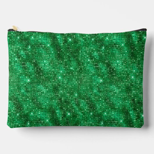 Emerald Green Sequin Pattern Zubehörtasche (Vorderseite)